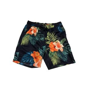 Matix Blue Hawaiian Floral Pockets NWOT Small Mens Swim Trunks Shorts